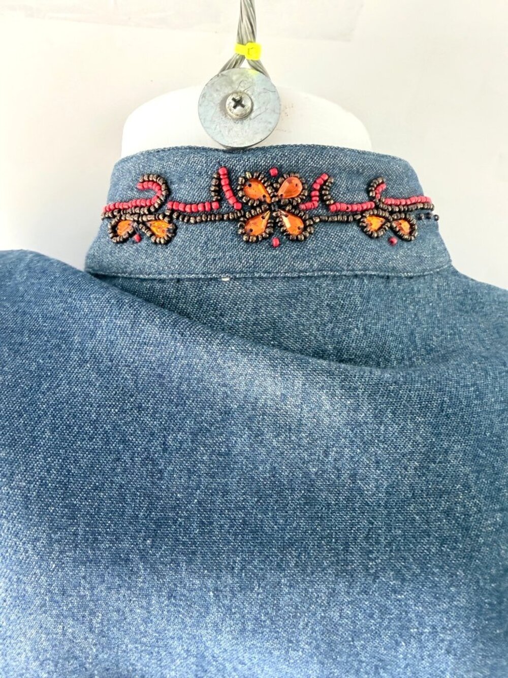 Drapers & Damons Cotton Denim Zippered Embroidered Blazer Womens Petite Medium - Picture 6 of 15